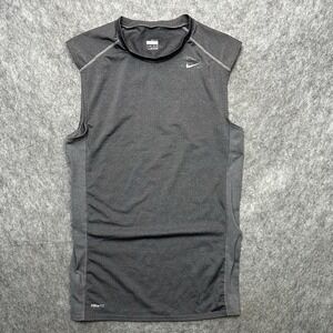 Nike Fit Dry Sleeveless‎ Shirt Men's XL Gray Stretch Gym Training Running